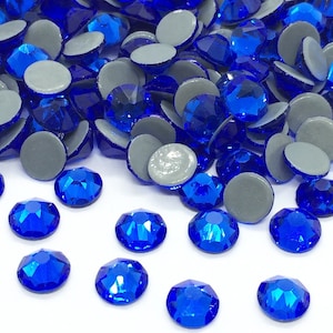 SAPHIRBLAU 2088 Bügel-Strasssteine 16 Facetten Swarovski Qualität, Hotfix Strass 2088 - Glas Strasssteine, 3mm bis 6mm