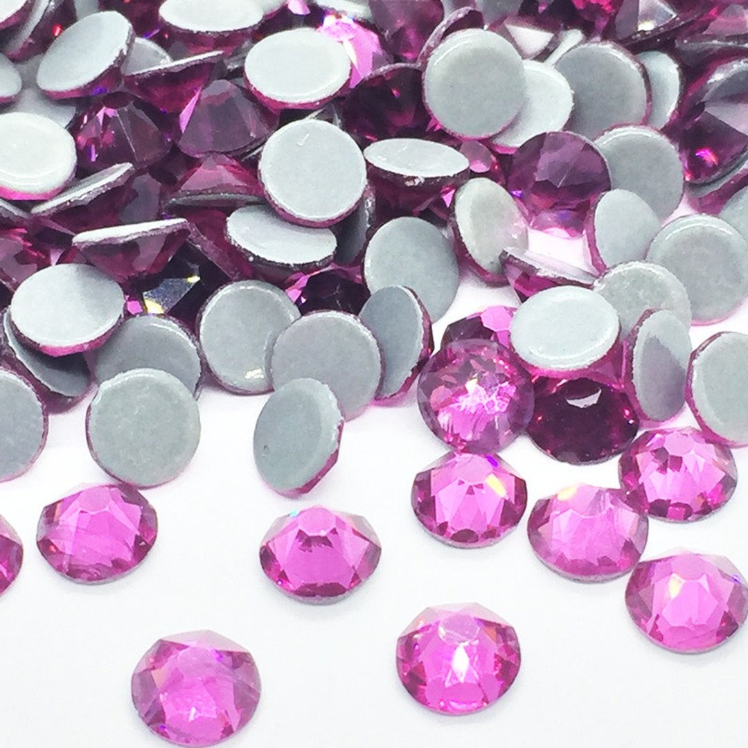 FUCHSIA PINK 2088 Iron-on Rhinestones 16 Facets Swarovski Quality ...
