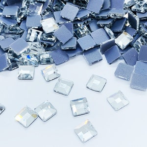 Strass termoadesivi quadrati in vetro - CRISTALLO - Strass termoadesivi - Grossista di strass - Piccole e grandi quantità