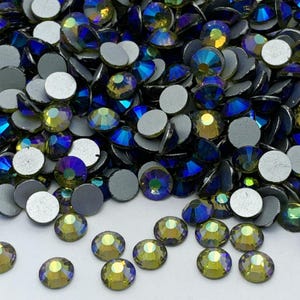 Piedras de cristal redondas AB de color VERDE OLIVA para pegar - Piedras de cristal para decoración del hogar - Piedras de cristal para scrapbooking - Piedras de cristal para decoración