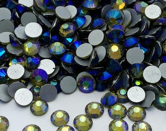 Piedras de cristal redondas AB verde oliva - Piedras de decoración para el hogar - Piedras de scrapbooking - Piedras de decoración