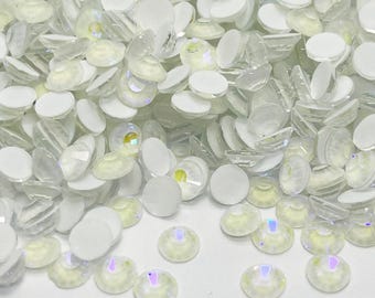 Piedras de cristal fluorescentes blancas redondas autoadhesivas - Fluorescentes bajo lámpara UV - 2 mm, 3 mm, 4 mm, 5 mm, 6 mm - Piedras de cristal para decoración del hogar