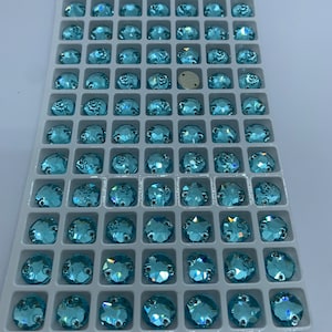 XIRIUS sewing rhinestones in round glass - LAGOON BLUE - 8mm - Swarovski quality