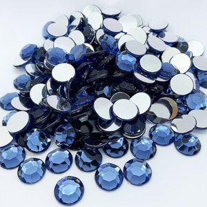 Acrylic rhinestone to glue round NIGHT BLUE 2mm to 14mm acrylic diamond rhinestones image 2