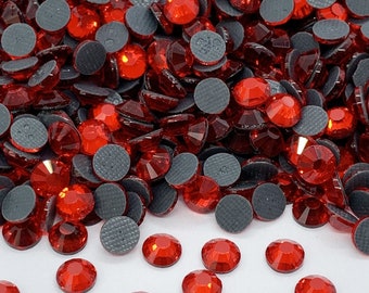 RED iron-on glass rhinestones DMC - Rhinestones 2mm to 6mm - Rhinestone wholesaler - Small and large quantities