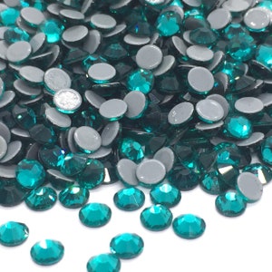 DUCK BLUE iron-on hotfix rhinestones High quality rhinestones Glass rhinestones 2mm to 6mm Rhinestone wholesaler Small and large quantities image 1