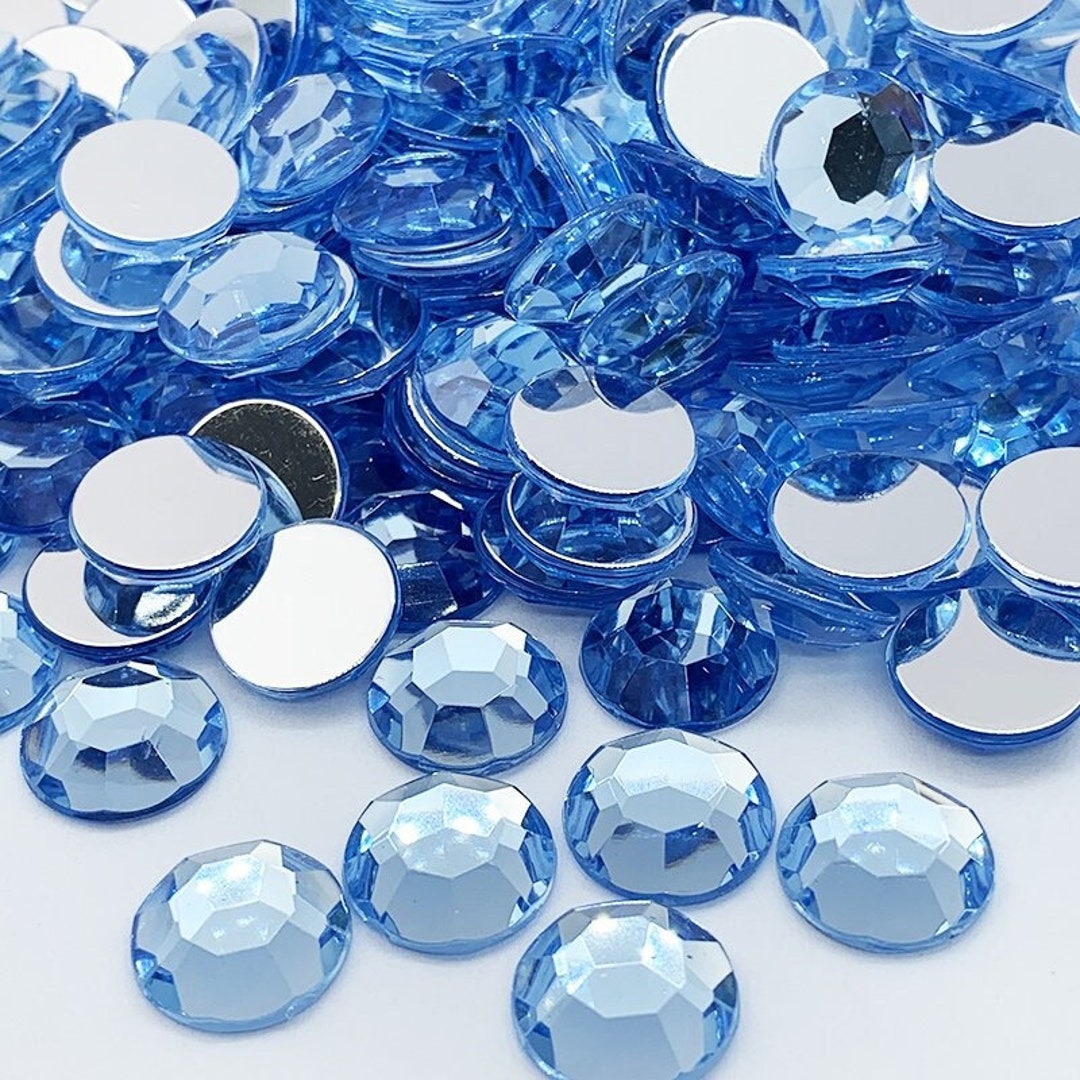 Small Blue Rhinestones Baby Blue Acrylic Rhinestones - Round - 2mm to 14mm - Acrylic Diamond ...