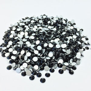 Strass NOIR en verre à coller rond Strass home déco strass scrapbooking strass décoration image 2