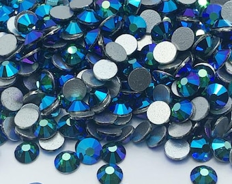 Piedras de imitación AB VERDE ESMERALDA en cristal para pegar redondas - Piedras de imitación para decoración del hogar - Piedras de imitación para scrapbooking - Piedras de imitación para decoración