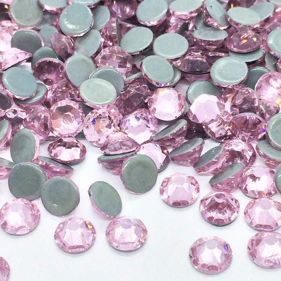 LIGHT PINK 2088 iron-on rhinestones 16 facets Swarovski quality, hotfix  rhinestones 2088 - glass rhinestones, 3mm to 6mm