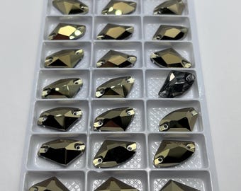GALACTIC sew-on rhinestones in glass - GOLD - from 5x10mm to 17x27mm - Swarovski quality