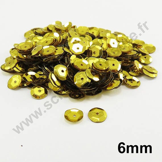 6mm customisation vêtement Sequin paillette cup bombé JAUNE NACRE