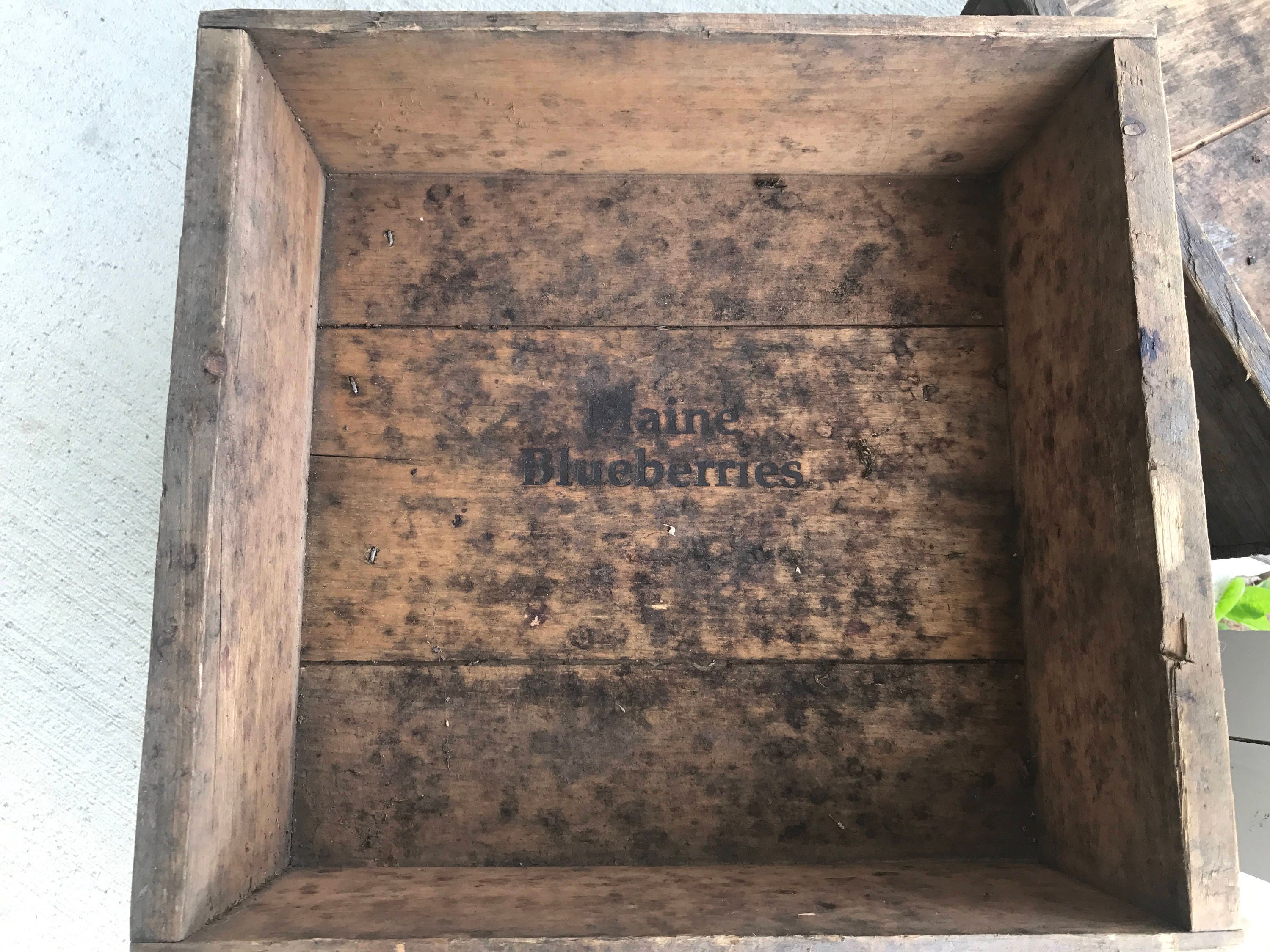 Antique Maine Blueberry Wooden Crate Decorative rustic Etsy