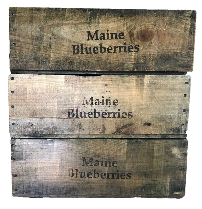 Antique Maine Blueberry Wooden Crate Decorative rustic Etsy
