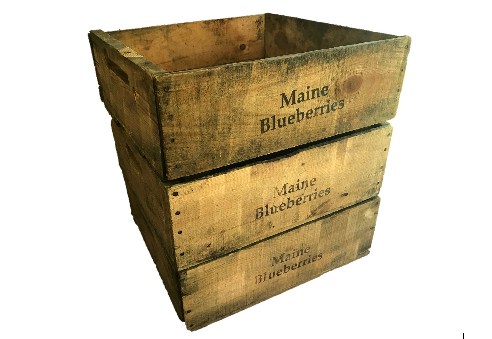 Antique Maine Blueberry Wooden Crate Decorative rustic Etsy