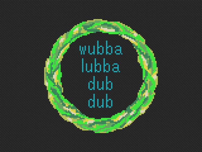 Rick and Morty Wubba Lubba Cross Stitch Pattern image 1
