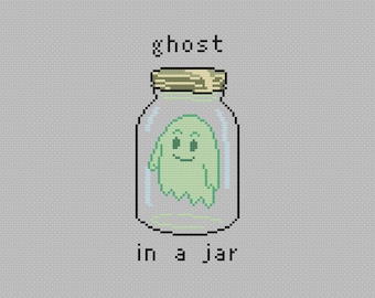 Rick and Morty Ghost in a Jar Cross Stitch Pattern