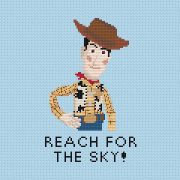 Toy Story Woody Reach for the Sky Cross Stitch Pattern