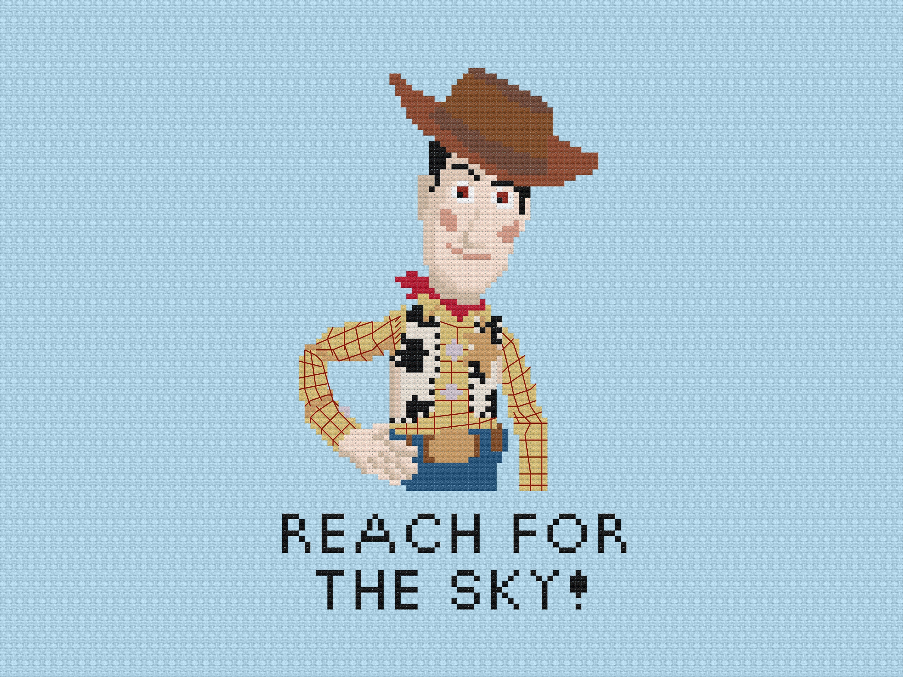 Toy Story Woody Reach for the Sky Cross Stitch Pattern Etsy