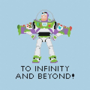 Toy Story Buzz Lightyear To Infinity and Beyond Cross Stitch Pattern