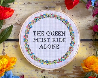 Midsommar Queen Text Cross Stitch Pattern