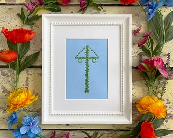 Midsommar May Pole Cross Stitch