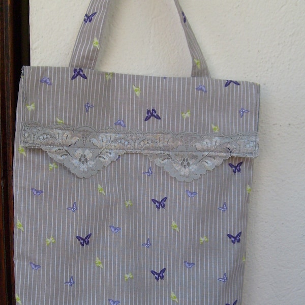 sac à pain en tissu coton papillon