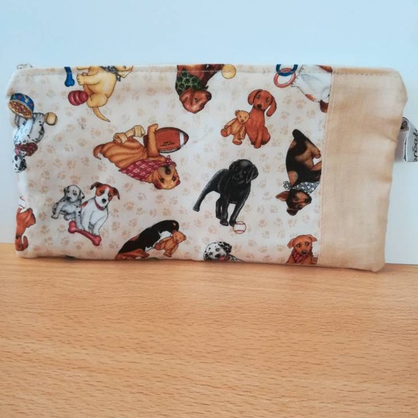 Trousse en tissu motifs chiens