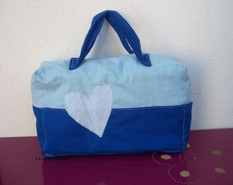 trousse de toilette en tissu bleu