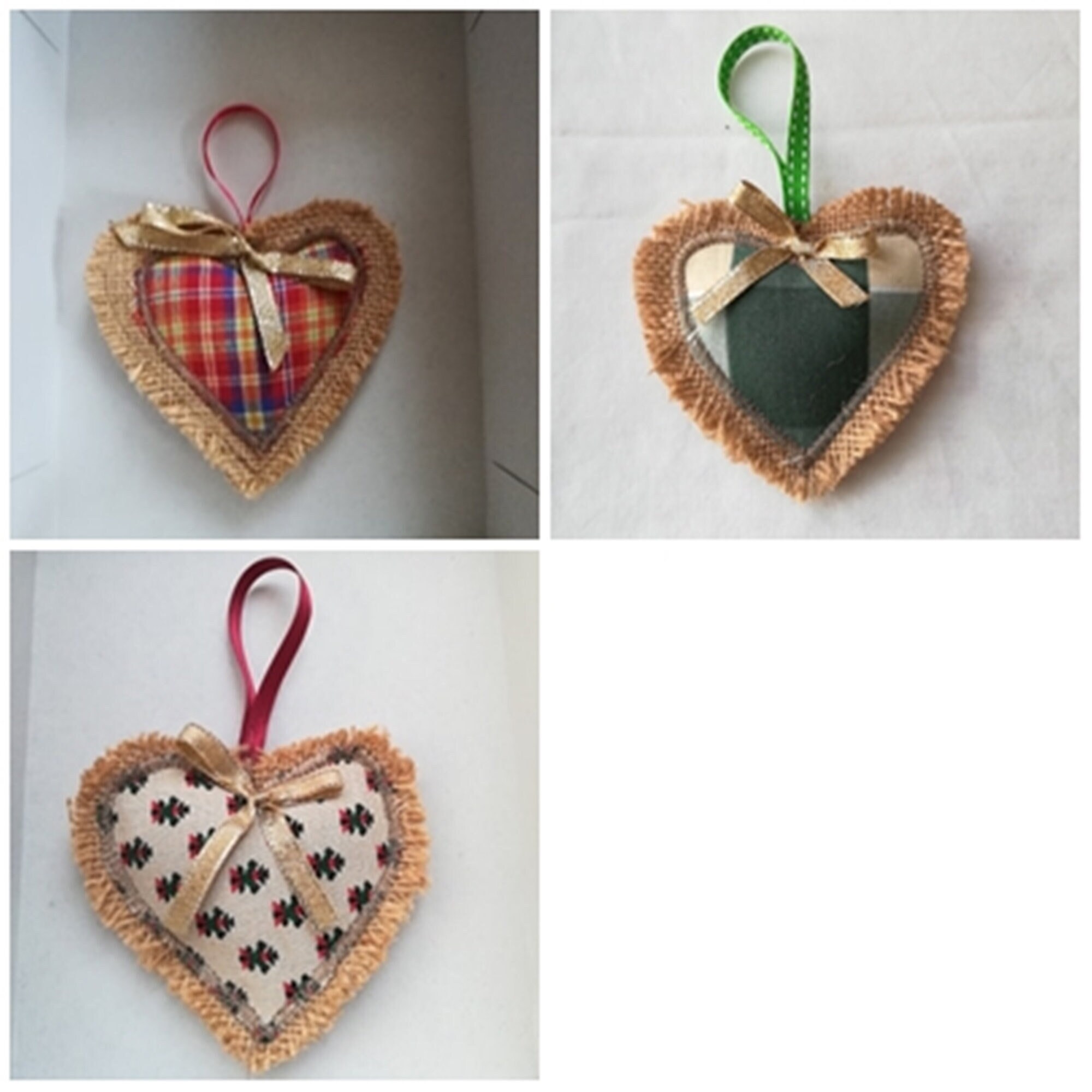 Cœur en Toile de Jute et Tissu