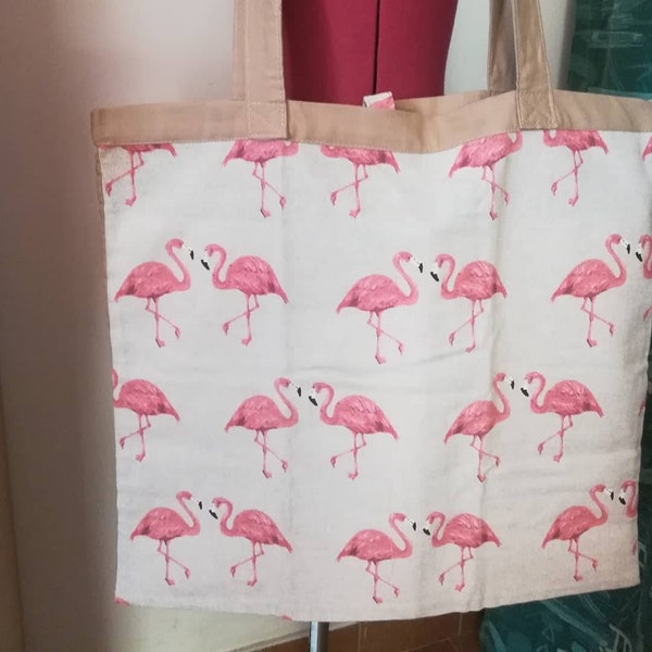 Sac tote bag Flamant rose