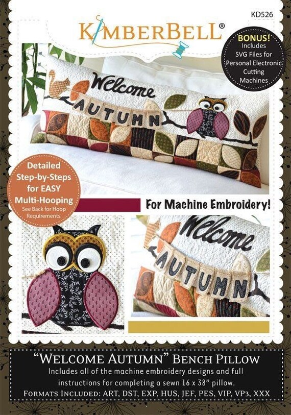 HOME SWEET HOME BENCH PILLOW MACHINE EMBROIDERY CD From Kimberbell NEW