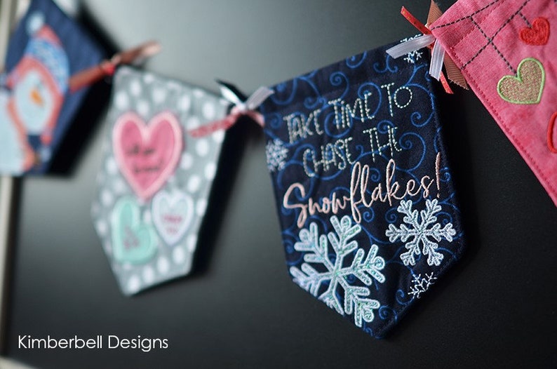 Kimberbell Pennants & Banners Smitten with Snow Machine Etsy