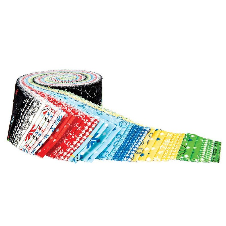 RP-10310-40 40 Pcs Riley Blake Fabric Oh Happy Day 2.5 Inch Rolie Polie