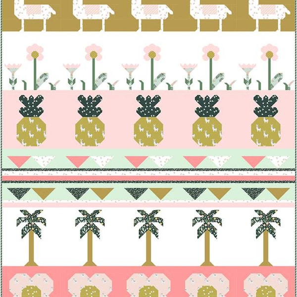 PREORDER Tropical Hibiscus Row Quilt and No Drama Llama Quilt Patterns by Gracey Larson of Burlap and Blossom