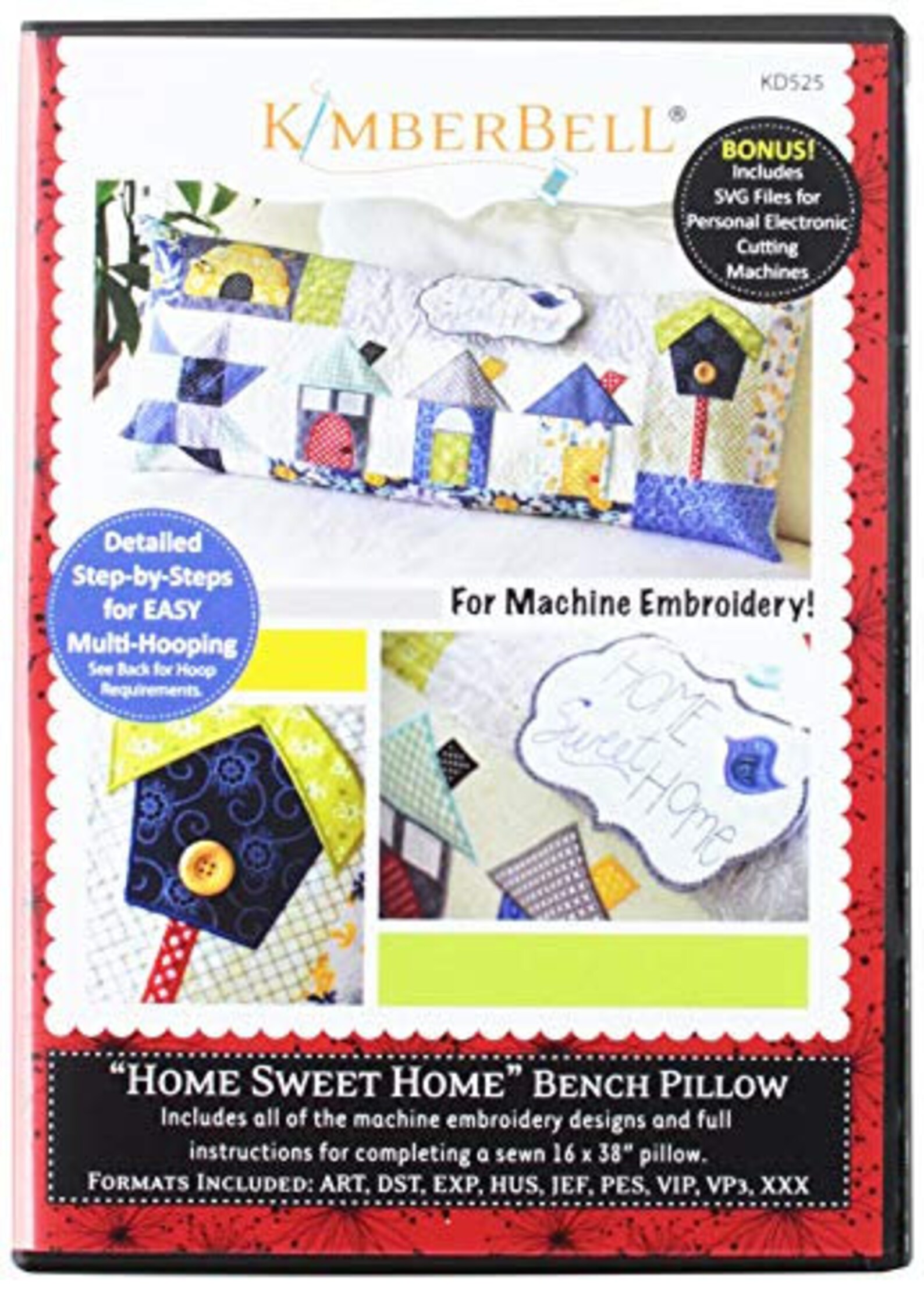 Kimberbell Home Sweet Home Bench Pillow Machine Embroidery CD Etsy