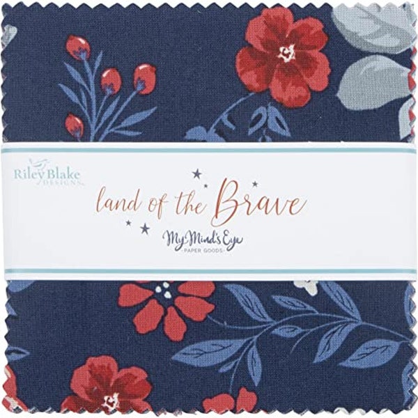 Jen Allyson Land of The Brave 5" Stacker 42 5-inch Squares Charm Pack Riley Blake Designs 5-13140-42