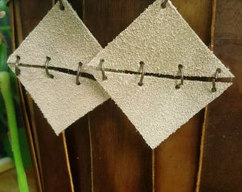 Geometric Leather Earrings