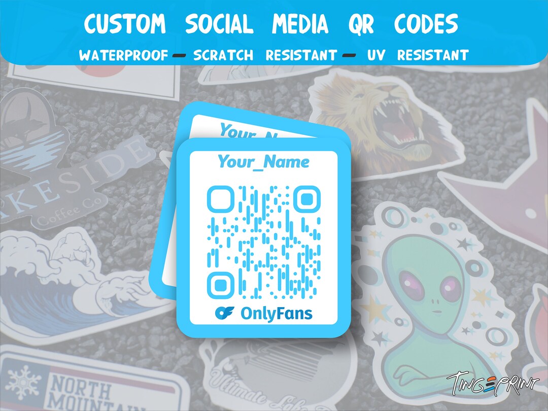 Onlyfans Custom QR Code Full Color Choose Your Size Personalized