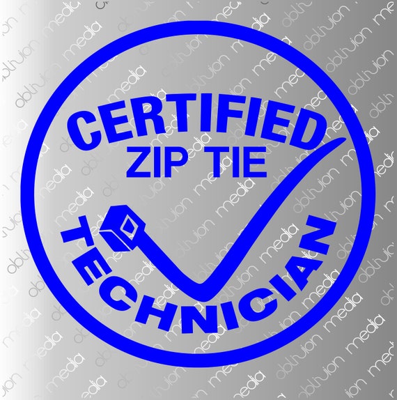 Zip Tie Technician Funny Import JDM Car Truck Decal Sticker
