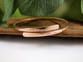 Pure Copper Bangle, Hand Forged Hammered Overlap Bracelet can be Personalised Inside
