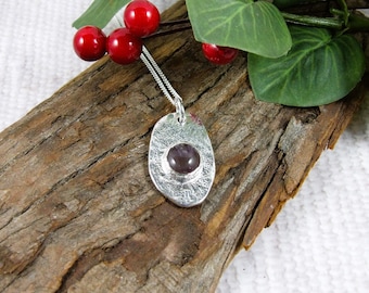 Sterling Silver Necklace, One of a Kind with Fluorite Gemstone