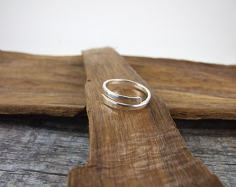 Silver Wrap Ring, Textured Wrap Ring, Recycled Sterling Silver, Hand Forged Ring,