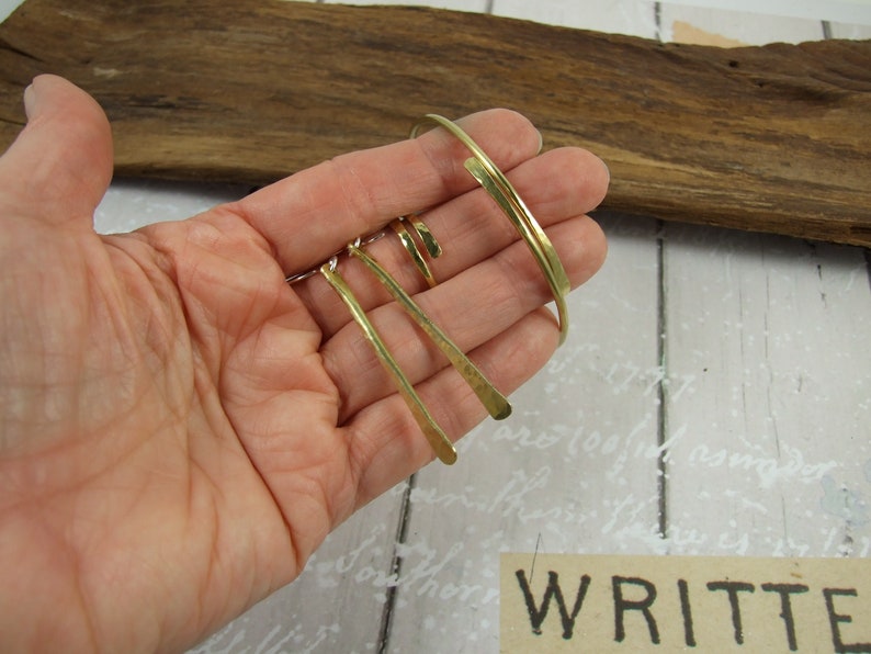 Minimalist Ring and Earring Set Ring /& Earrings Brass Hammered Bangle Hammered Brass BoHo Bangle Adjustable Bangle and Ring