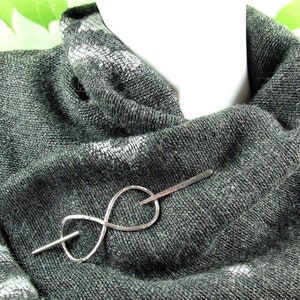 Celtic Knot Shawl Pin or Hair Slide. Handcrafted in Sterling  display picture 3