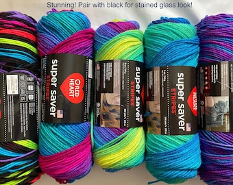 Red Heart Super Saver Yarn - Parrot Stripe