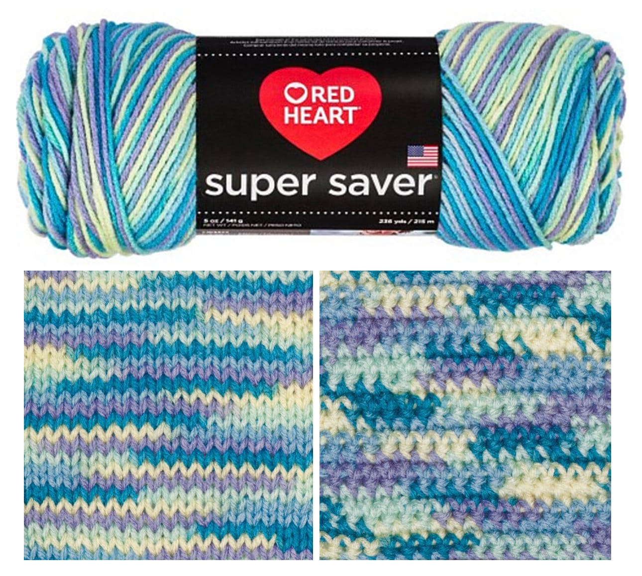 Stillwater Pooling, Red Heart Super Saver Yarn, 5oz/236 Yds