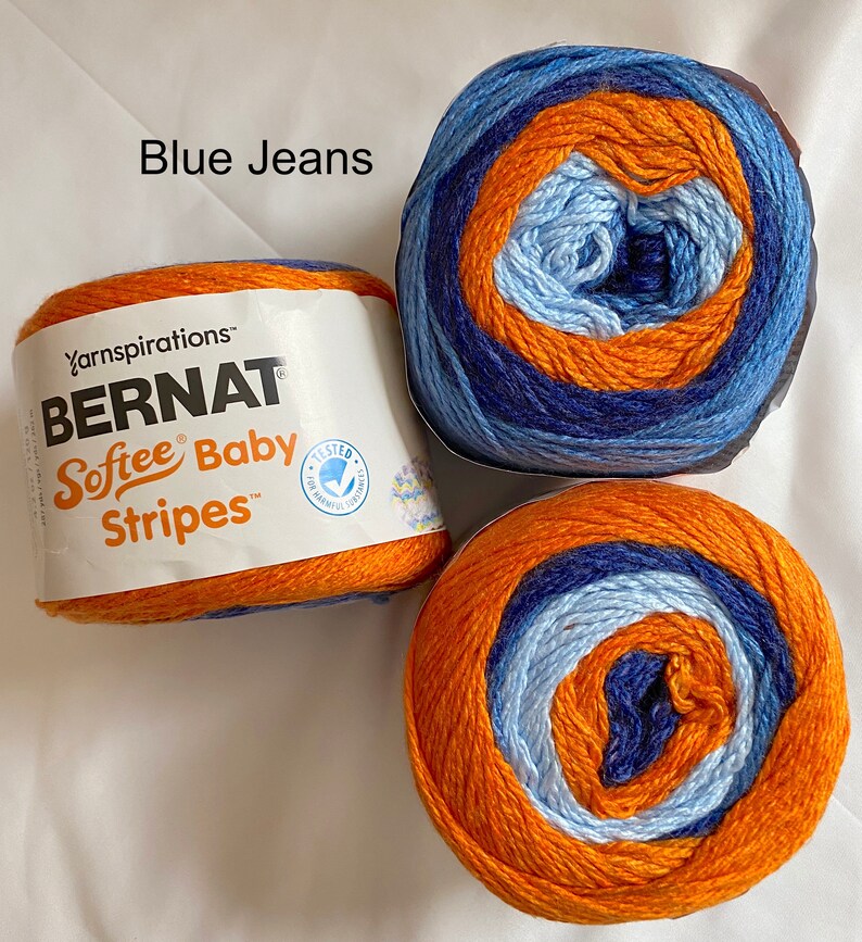 Bernat Softee Baby Stripes DK 3 yarn oekotex acrylic Etsy