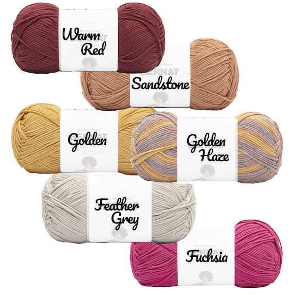 Warm Colors, Bernat Softee Cotton Yarn, 3 DK Weight 4.2oz/254 Yds Cotton/acrylic  Blend, Perfect for Wearables, Low & Fast Ship -  Norway