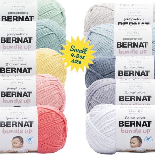 Bernat Bundle Up yarn, Small 4.9oz size/267 yds!, #4 worsted weight,polyester, Red Wagon, Duckling, Posy, Brook, + low & fast ship!